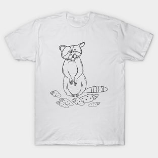 Funny raccoon and some carrots T-Shirt